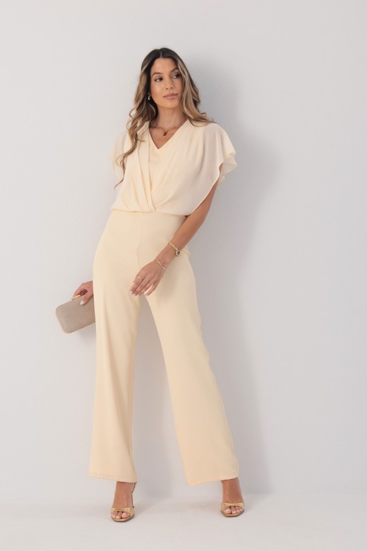 Flowy jumpsuit with a crossover neckline. Flowy jumpsuit with a crossover neckline.