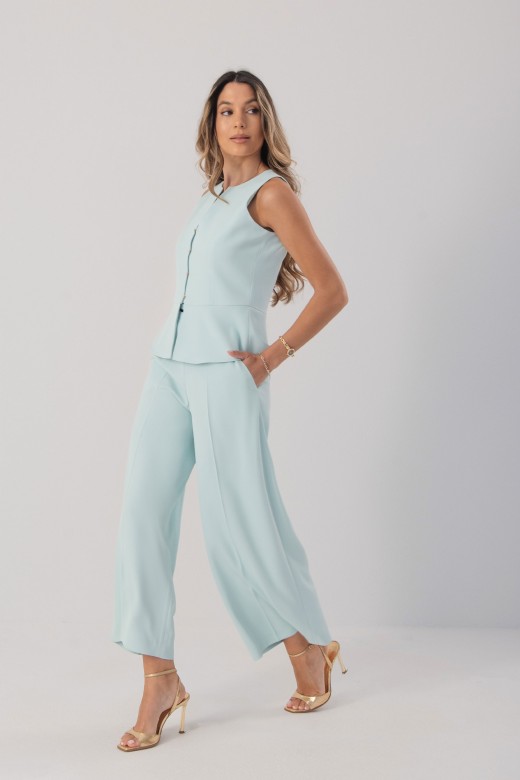 Fluid culotte trousers with metallic detail Fluid culotte trousers with metallic detail
