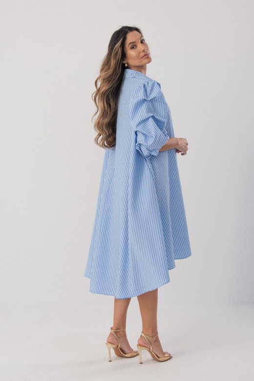 Striped shirt dress with rhinestone details Striped shirt dress with rhinestone details