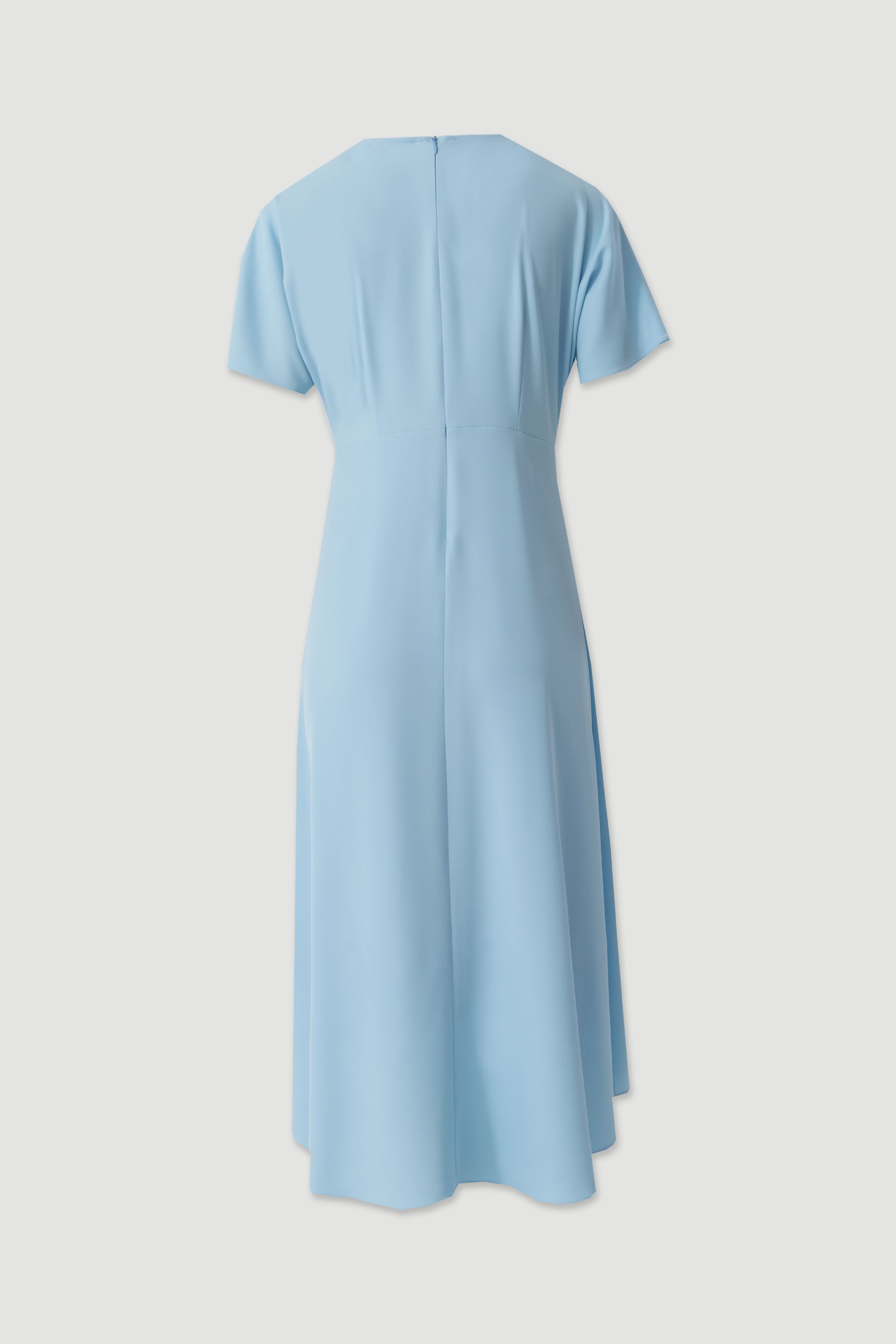 Midi wrap dress with short sleeves
