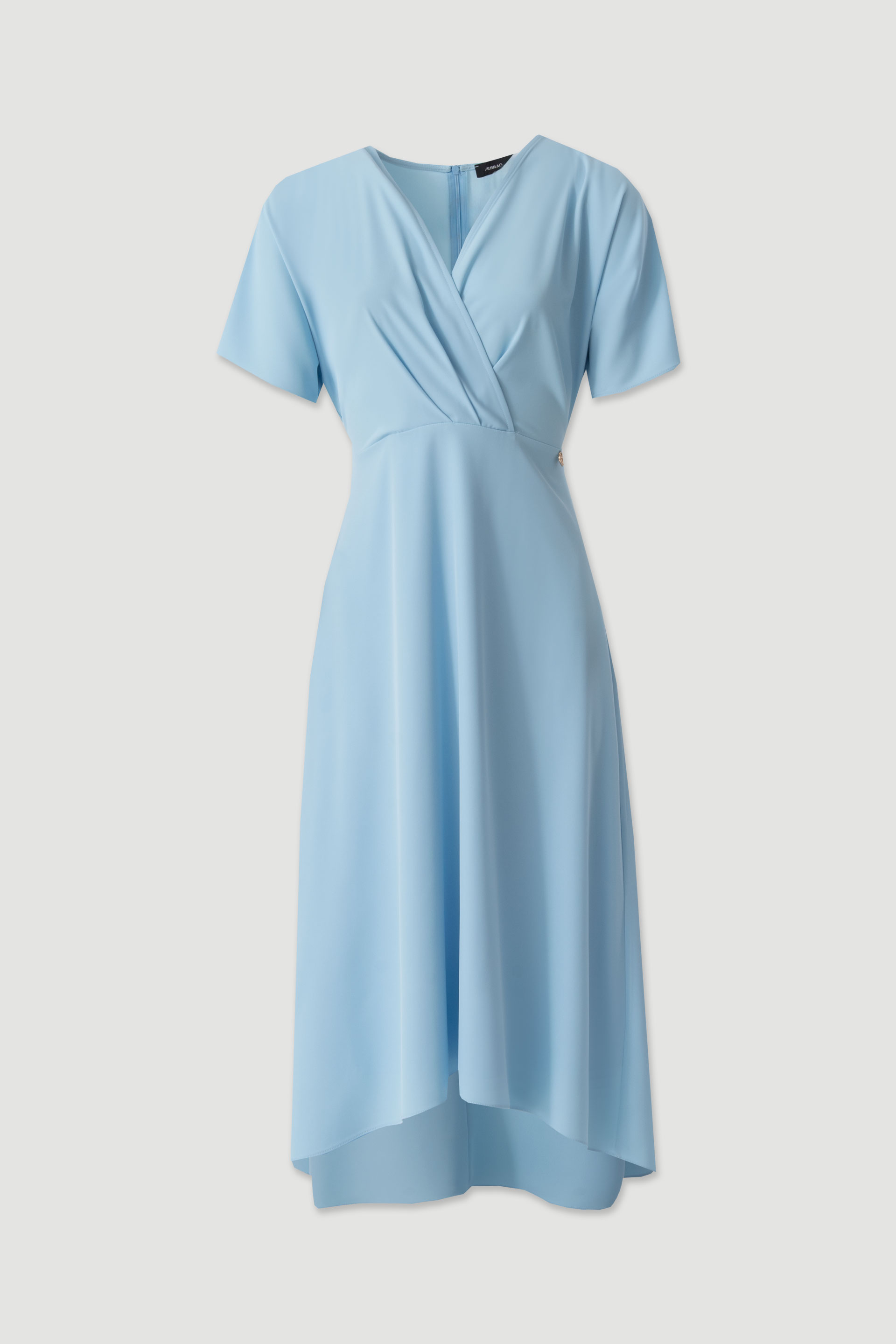 Midi wrap dress with short sleeves