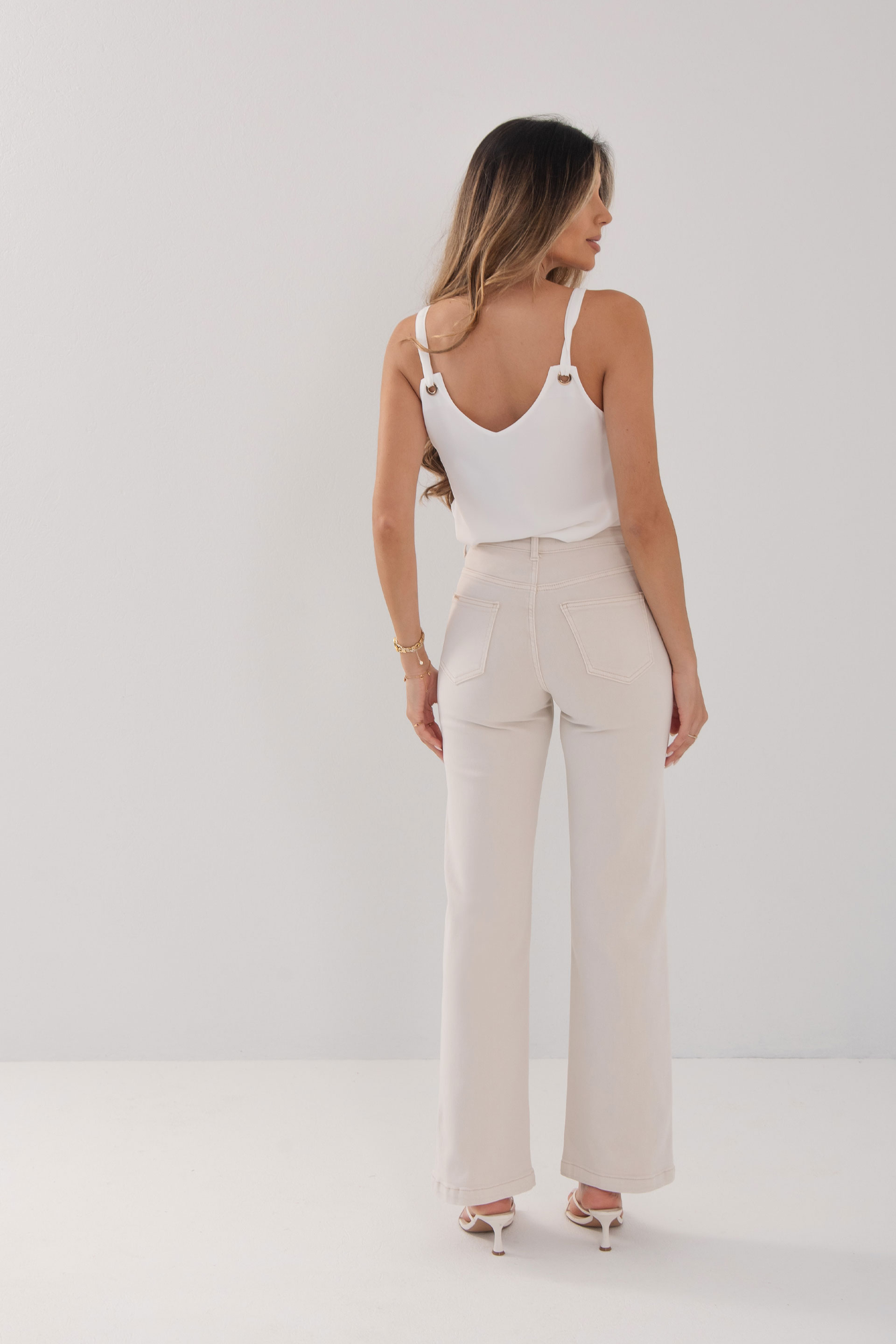 Straight-fit twill trousers