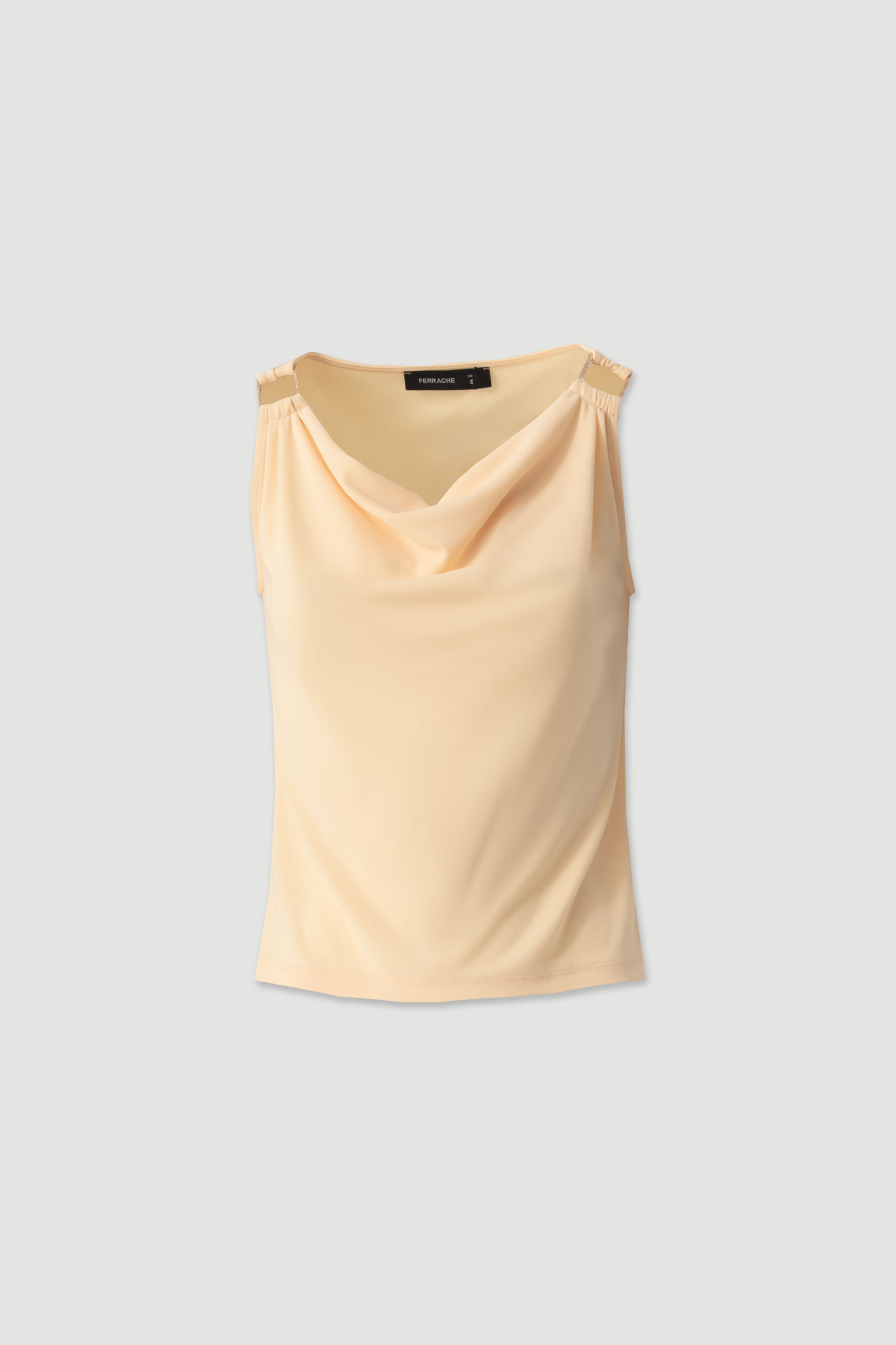 Top with draped neckline