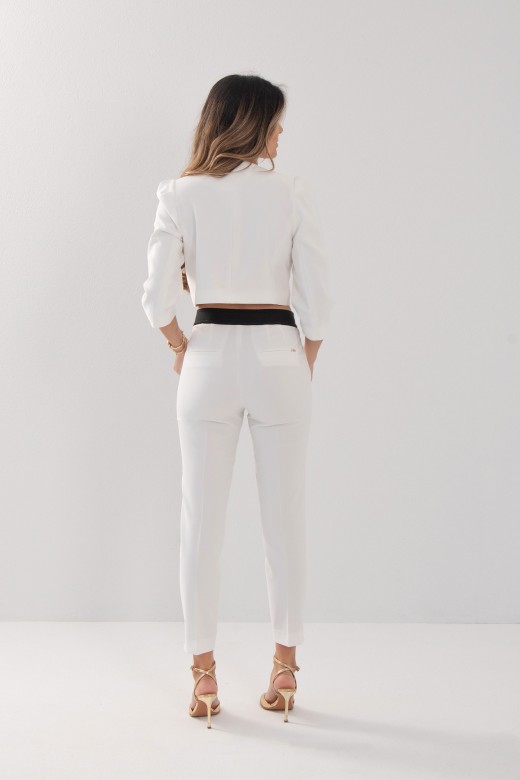 Classic trousers with customised elastic waistband Classic trousers with customised elastic waistband