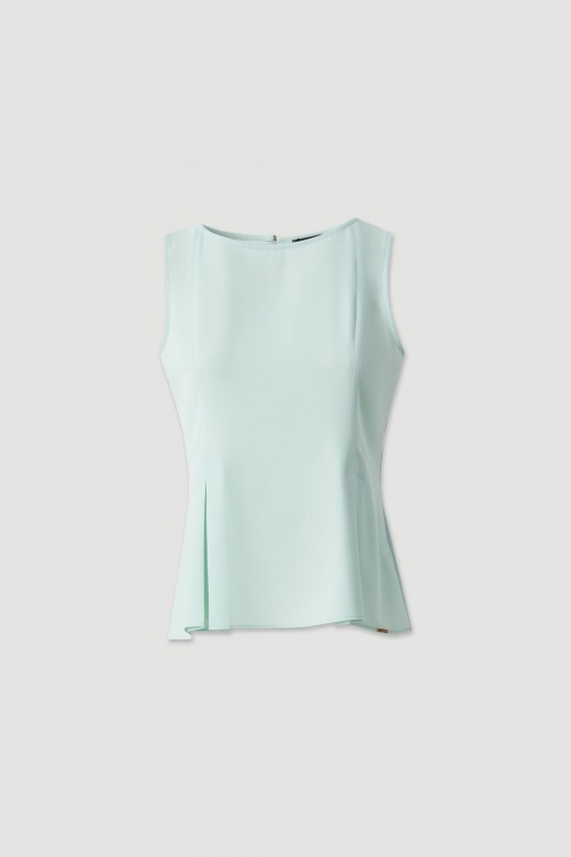 Sleeveless flowing top with side slits Sleeveless flowing top with side slits