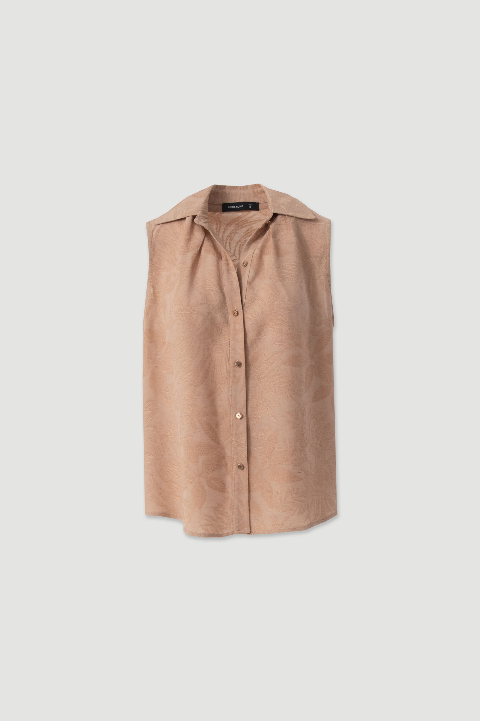 Sleeveless textured blouse