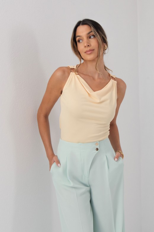 Top with draped neckline Top with draped neckline