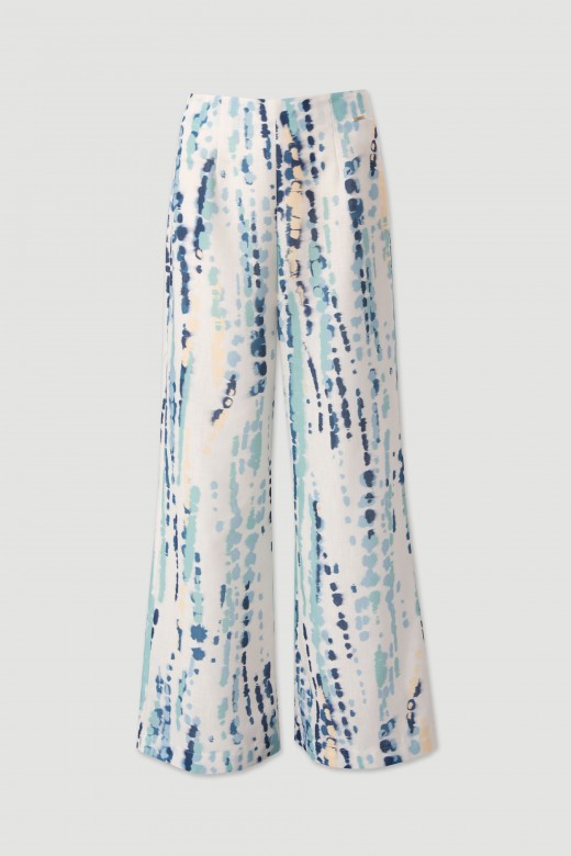 Linen-effect wide leg trousers Linen-effect wide leg trousers