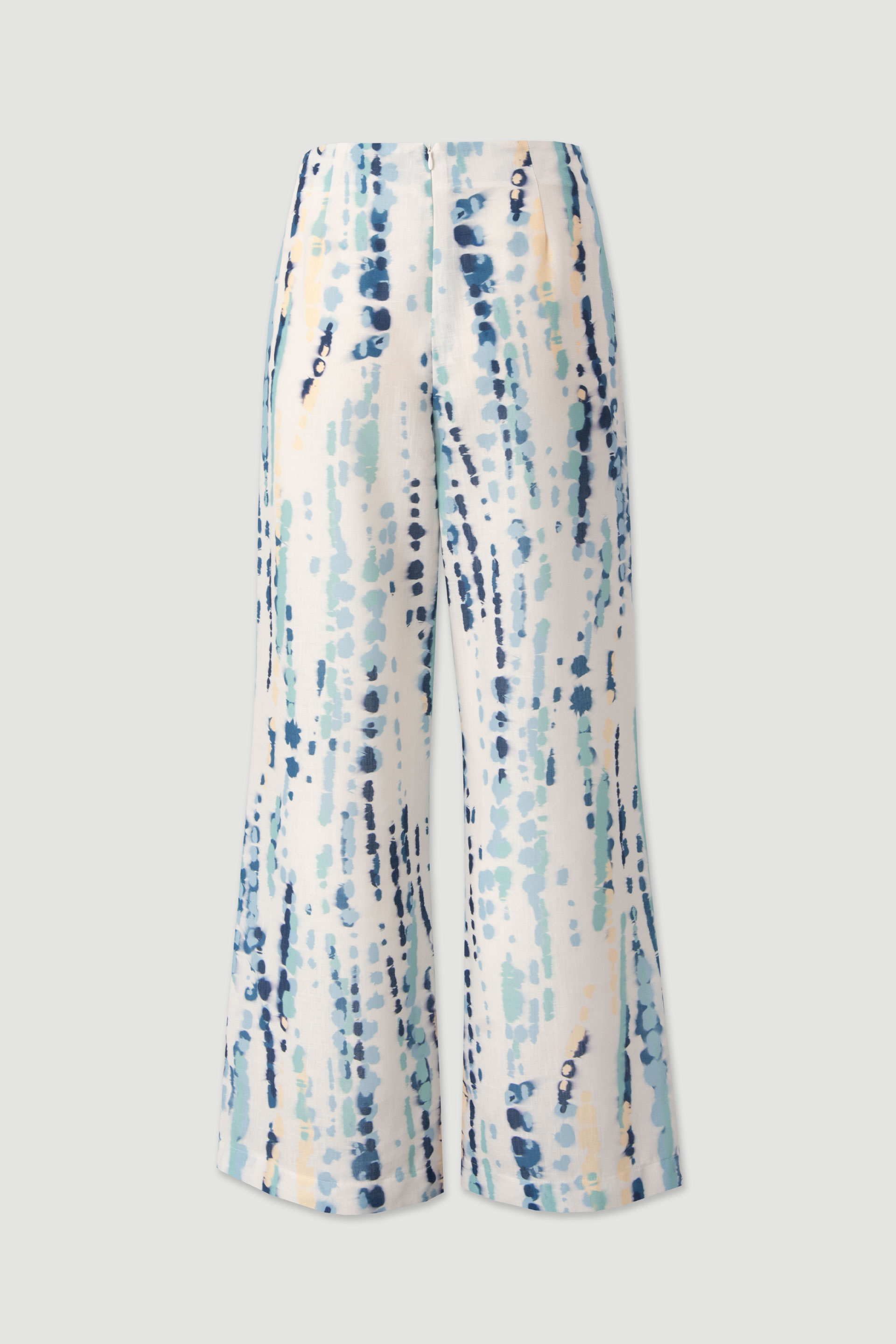 Linen-effect wide leg trousers