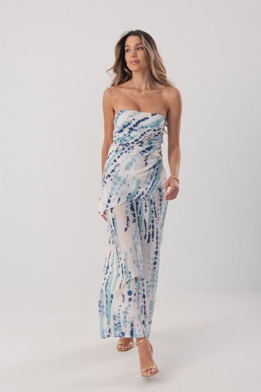 Linen-effect wide leg trousers Linen-effect wide leg trousers