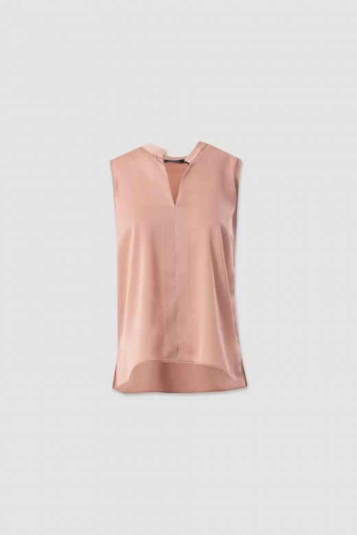 Top sans manches avec col montant Top sans manches avec col montant
