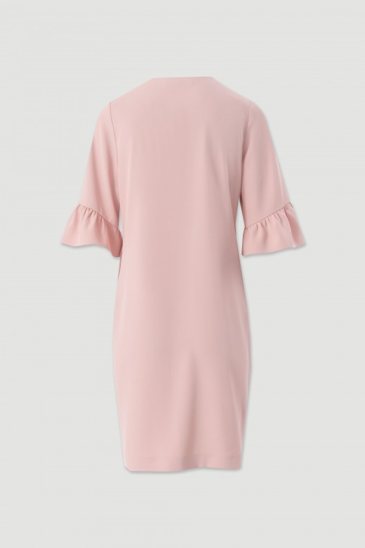 Dress with v-neckline and ruffle sleeves Dress with v-neckline and ruffle sleeves