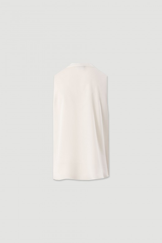Sleeveless top with stand collar Sleeveless top with stand collar