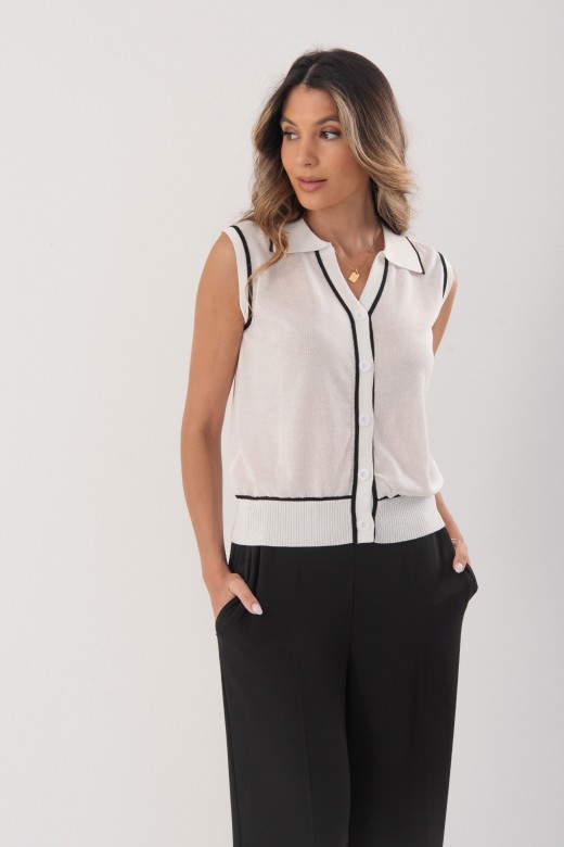 Lightweight knit vest with buttons Lightweight knit vest with buttons