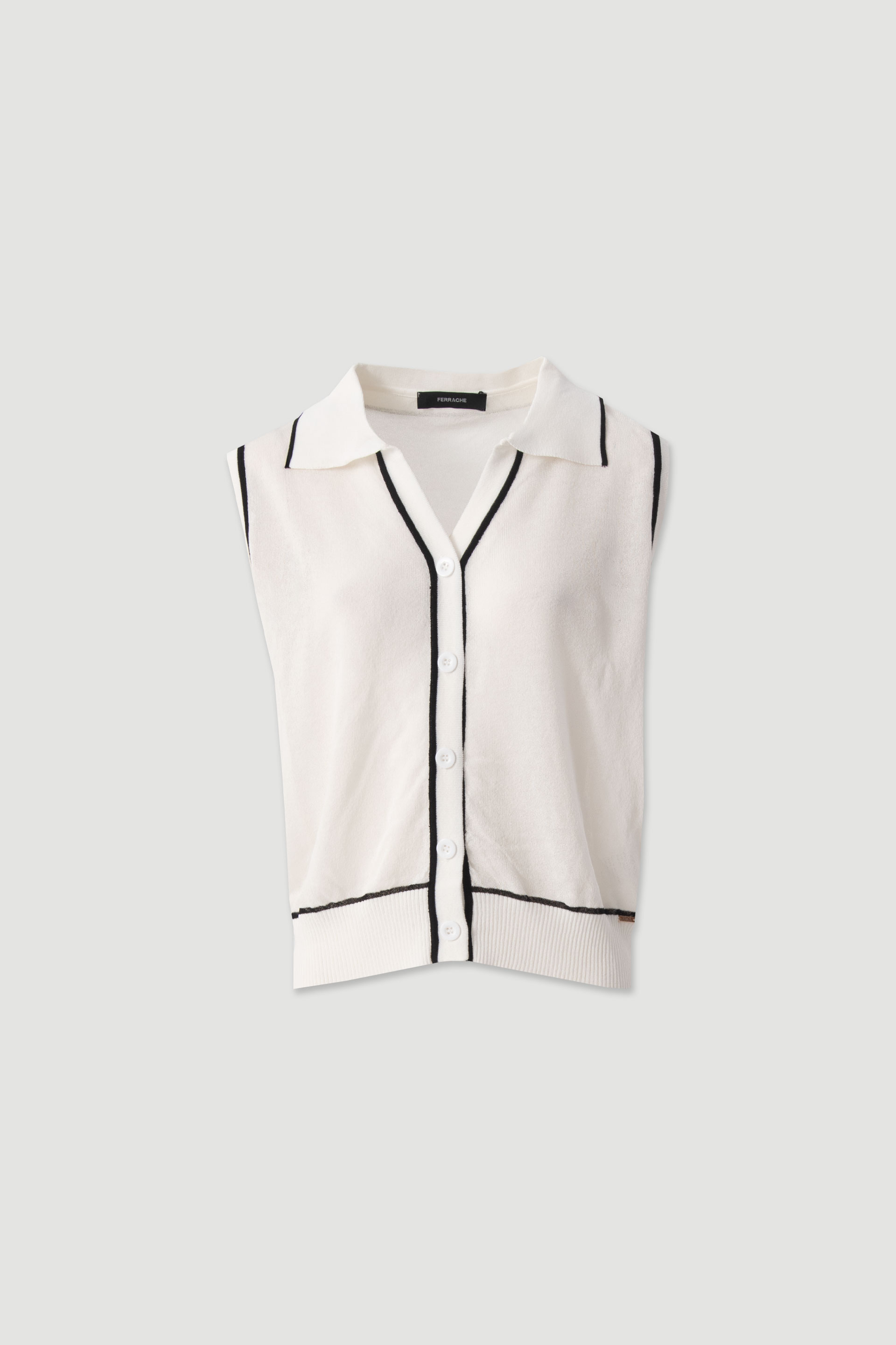 Lightweight knit vest with buttons