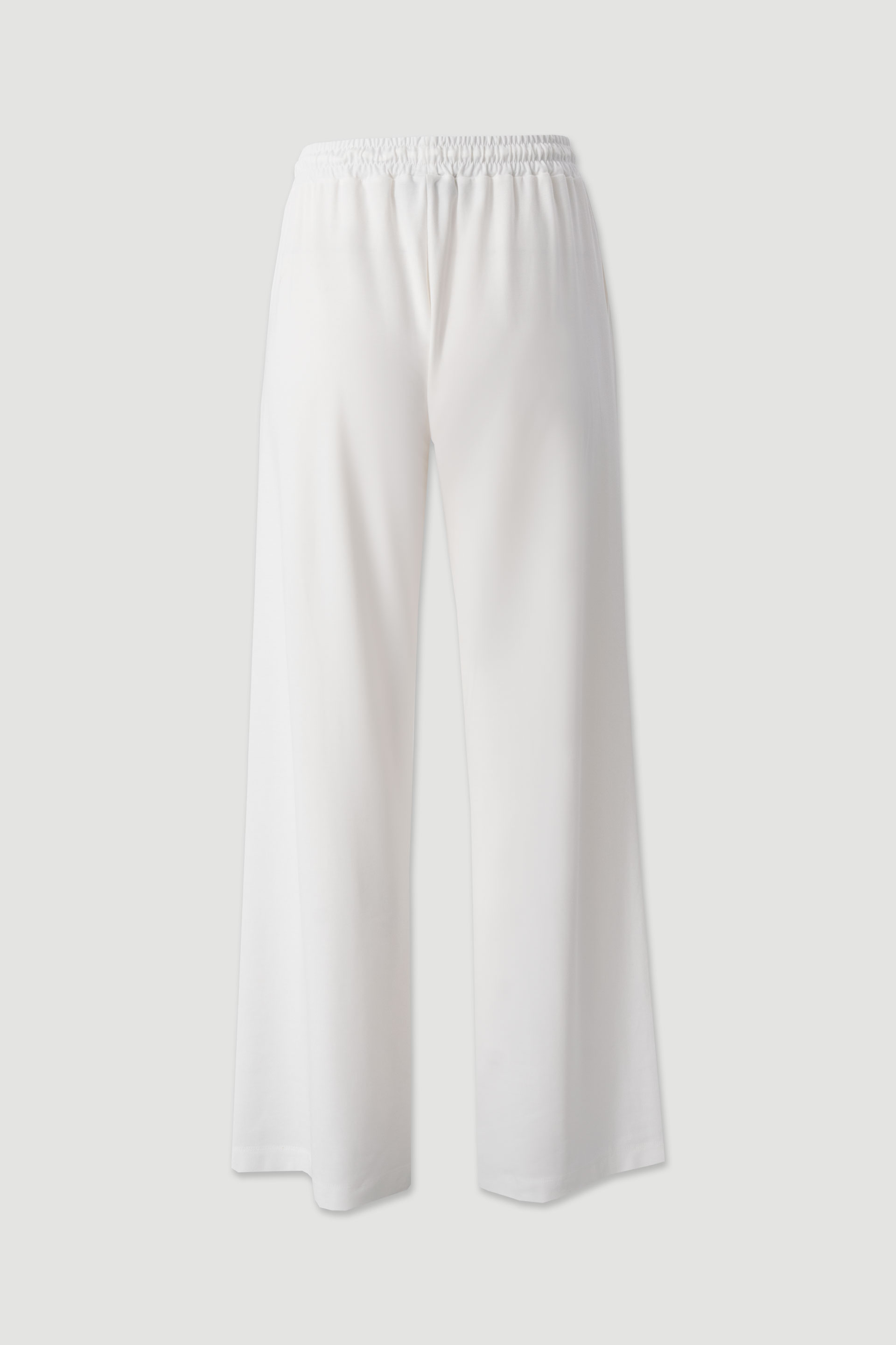 Wide-leg knit trousers with elastic waistband