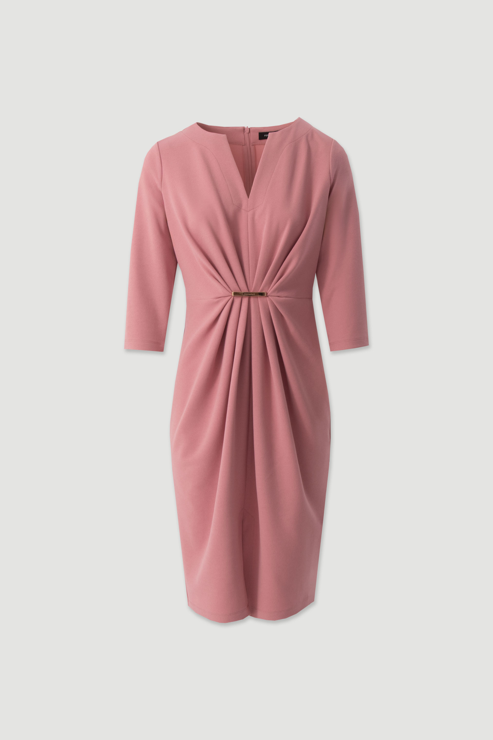 Fitted midi dress with metallic detail