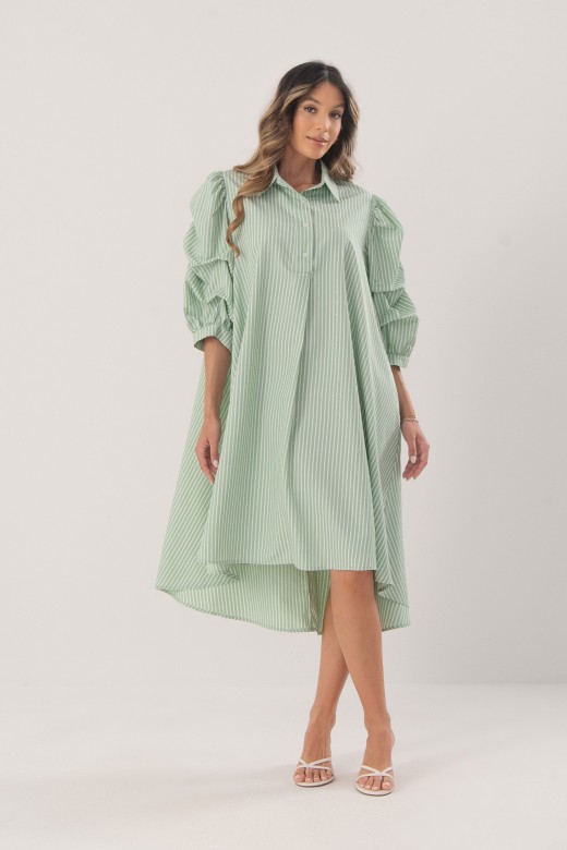 Striped shirt dress with rhinestone details Striped shirt dress with rhinestone details