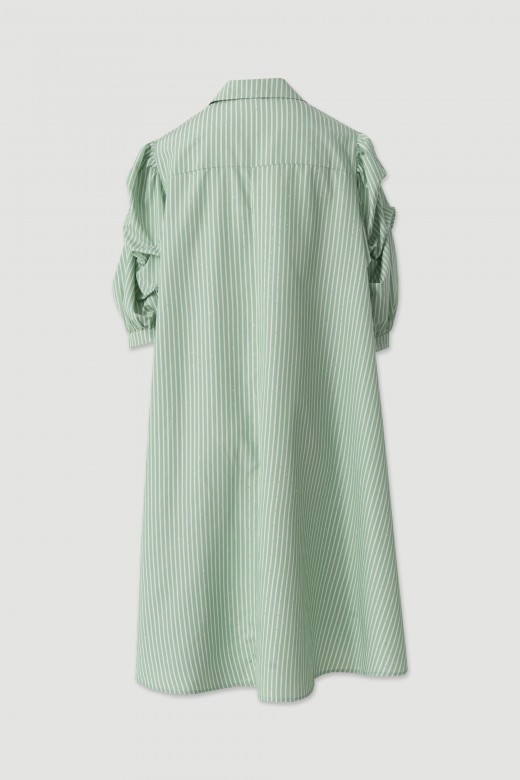 Striped shirt dress with rhinestone details Striped shirt dress with rhinestone details