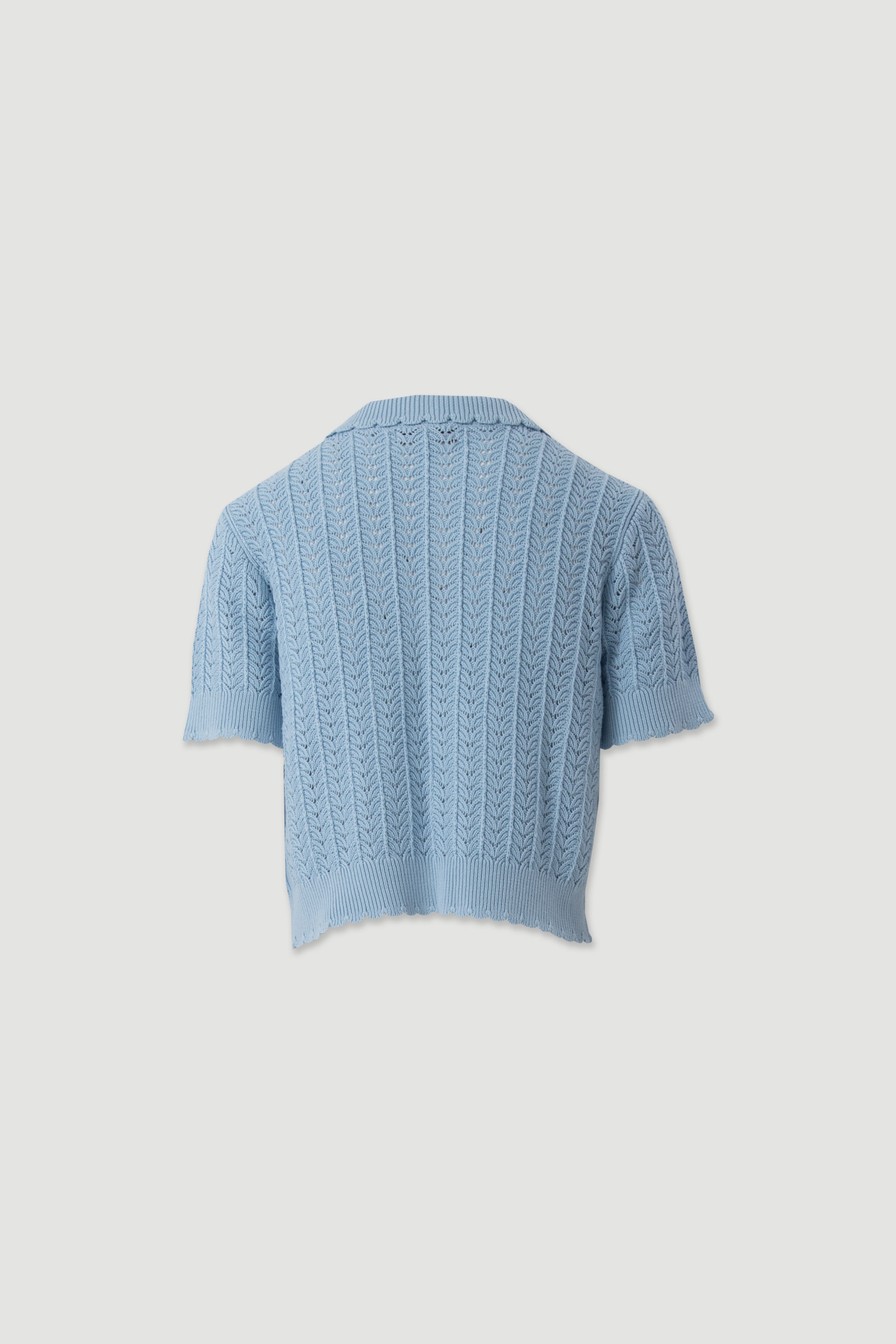 Textured cotton knit polo