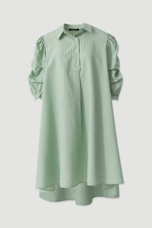 Striped shirt dress with rhinestone details Striped shirt dress with rhinestone details