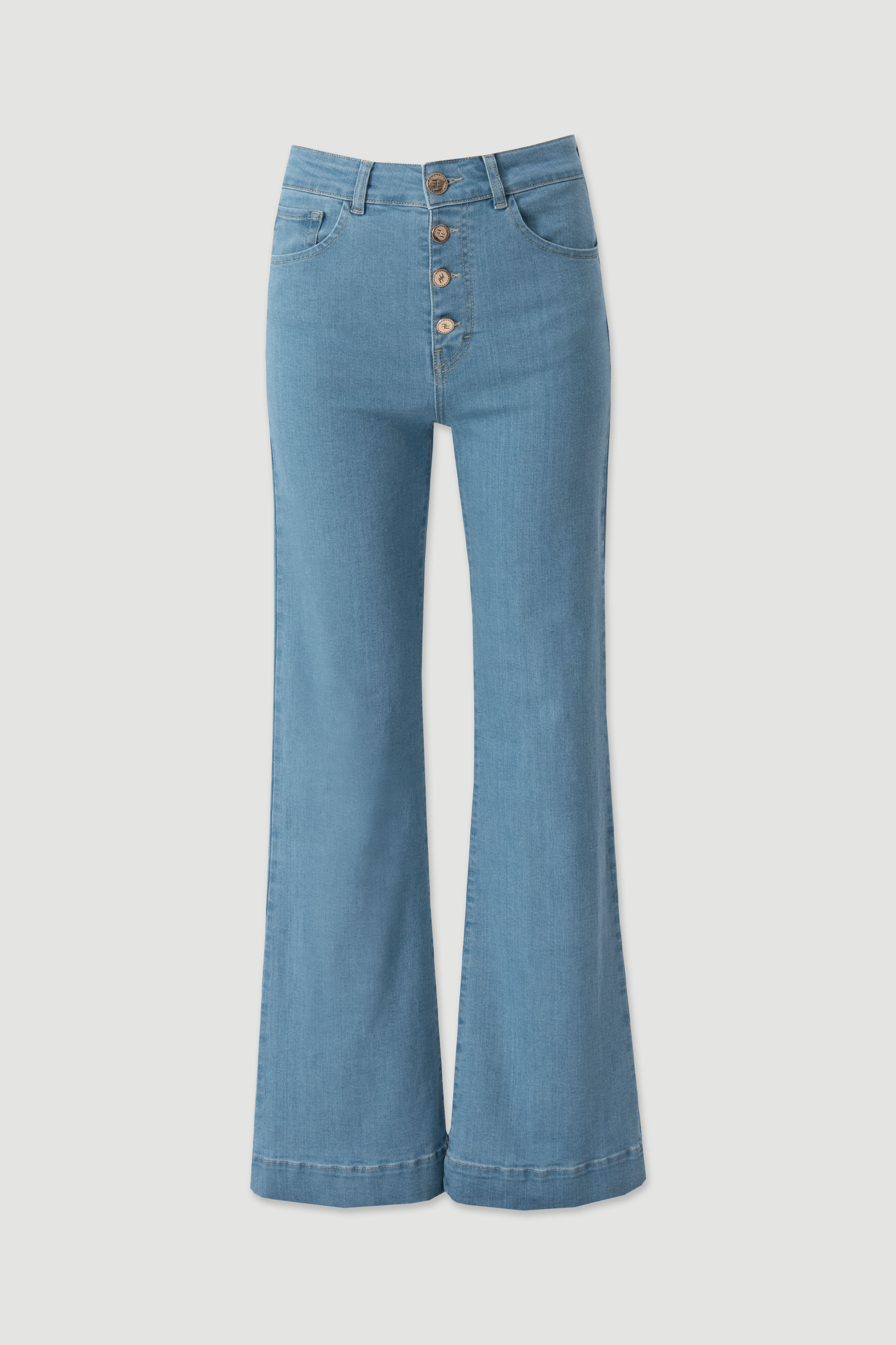 High-waisted flare jeans