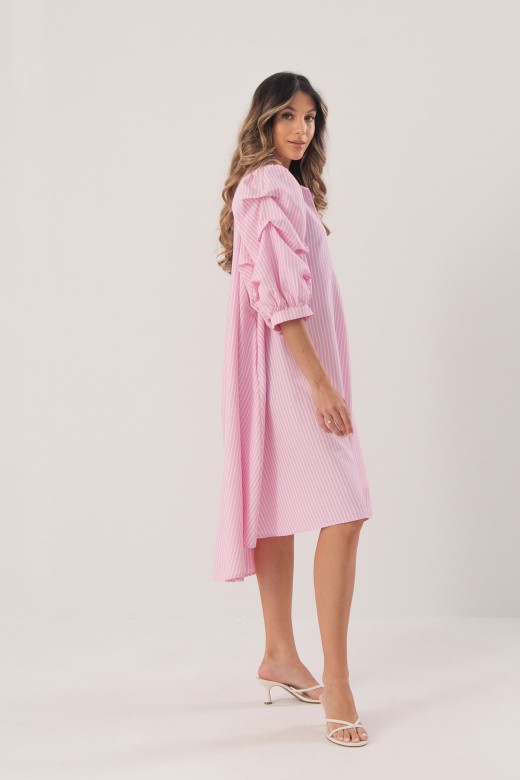 Striped shirt dress with rhinestone details Striped shirt dress with rhinestone details