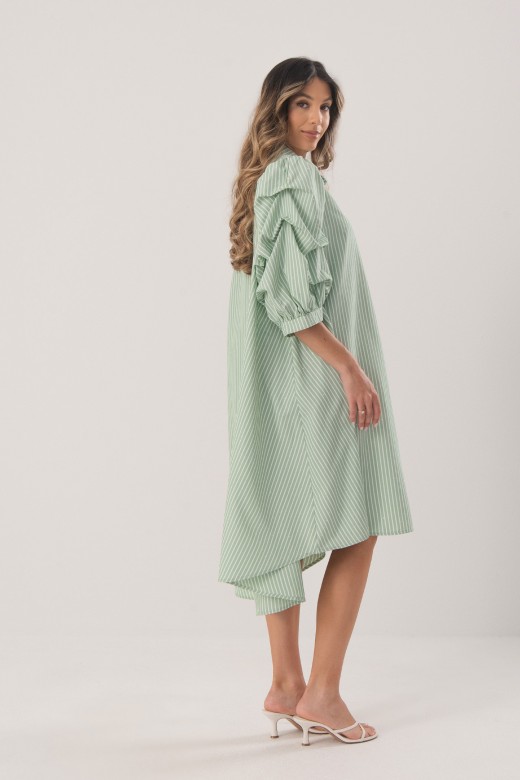 Striped shirt dress with rhinestone details Striped shirt dress with rhinestone details