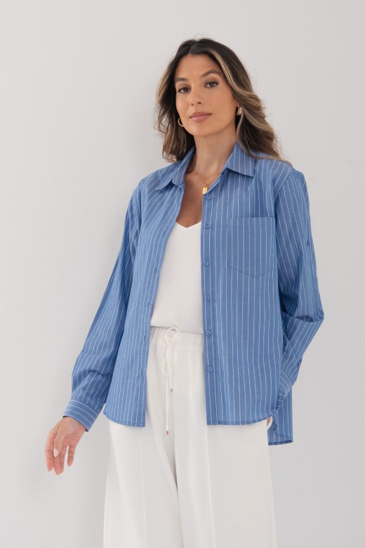 Striped shirt with front pocket 100% cotton Striped shirt with front pocket 100% cotton