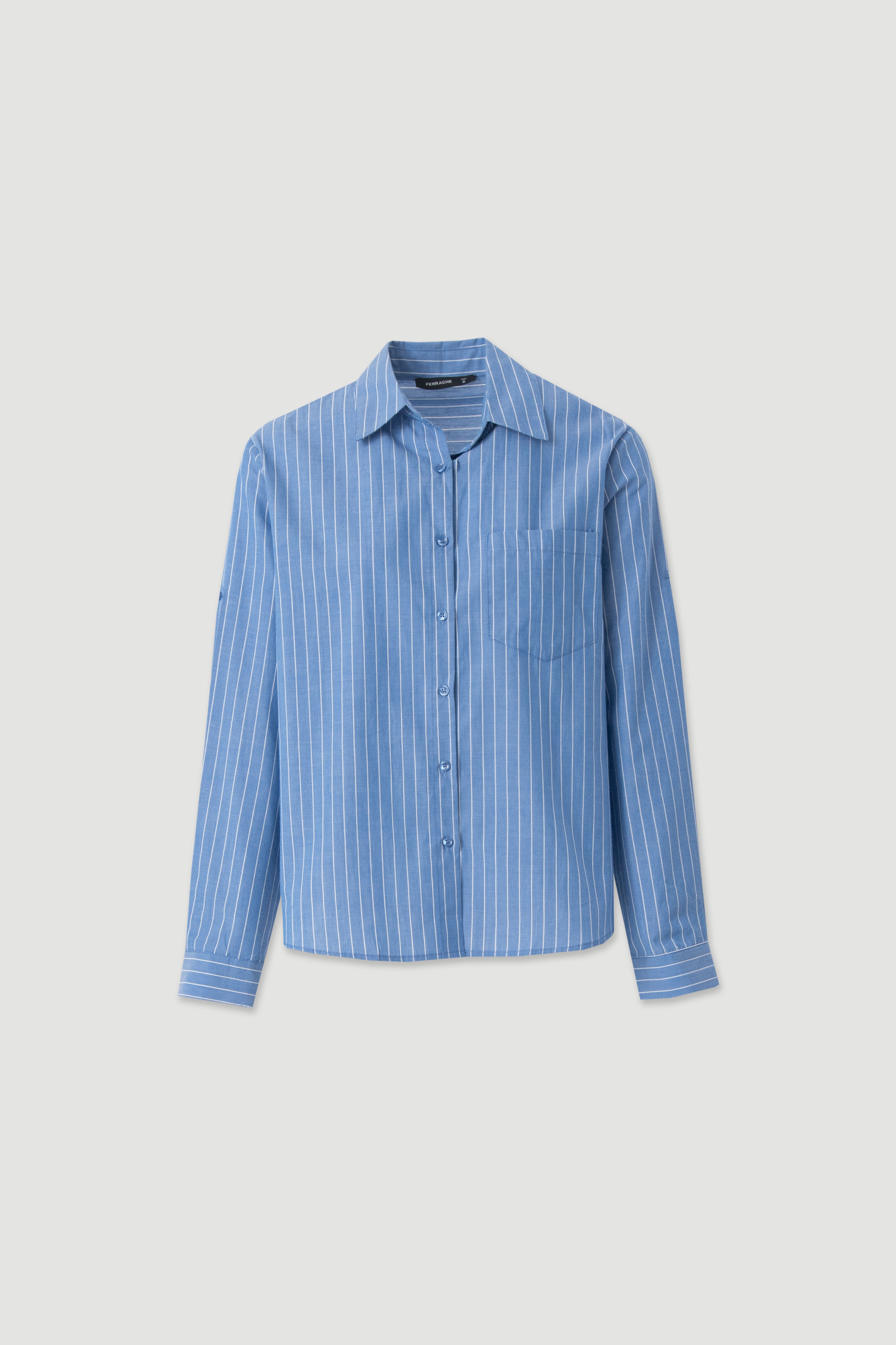 Striped shirt with front pocket 100% cotton
