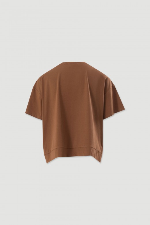 T-shirt with pleated detail T-shirt with pleated detail