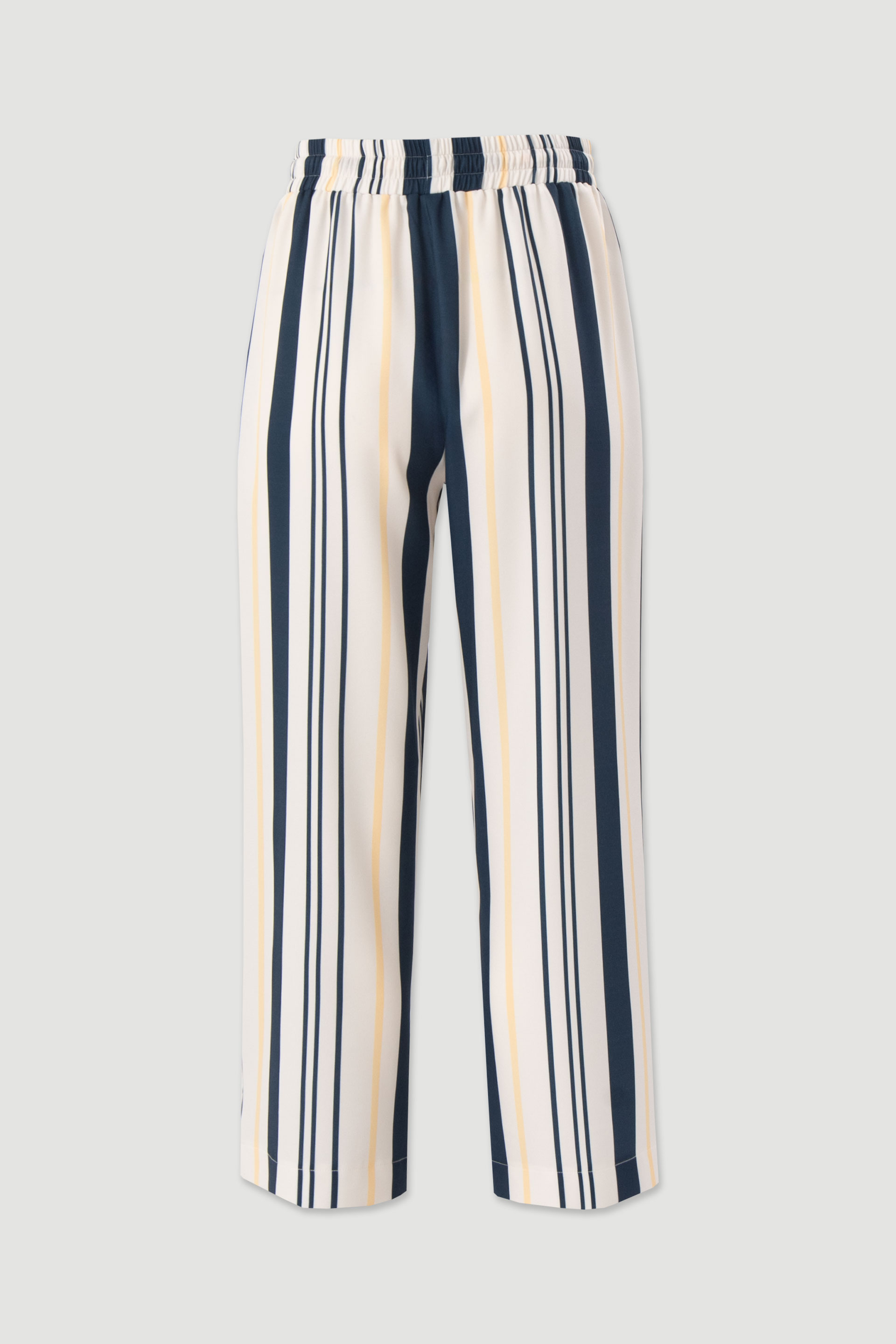 Striped trousers with elastic waistband