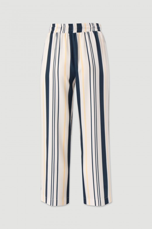 Striped trousers with elastic waistband Striped trousers with elastic waistband