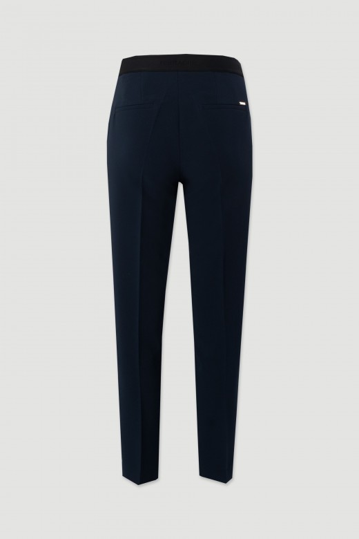 Classic trousers with customised elastic waistband Classic trousers with customised elastic waistband