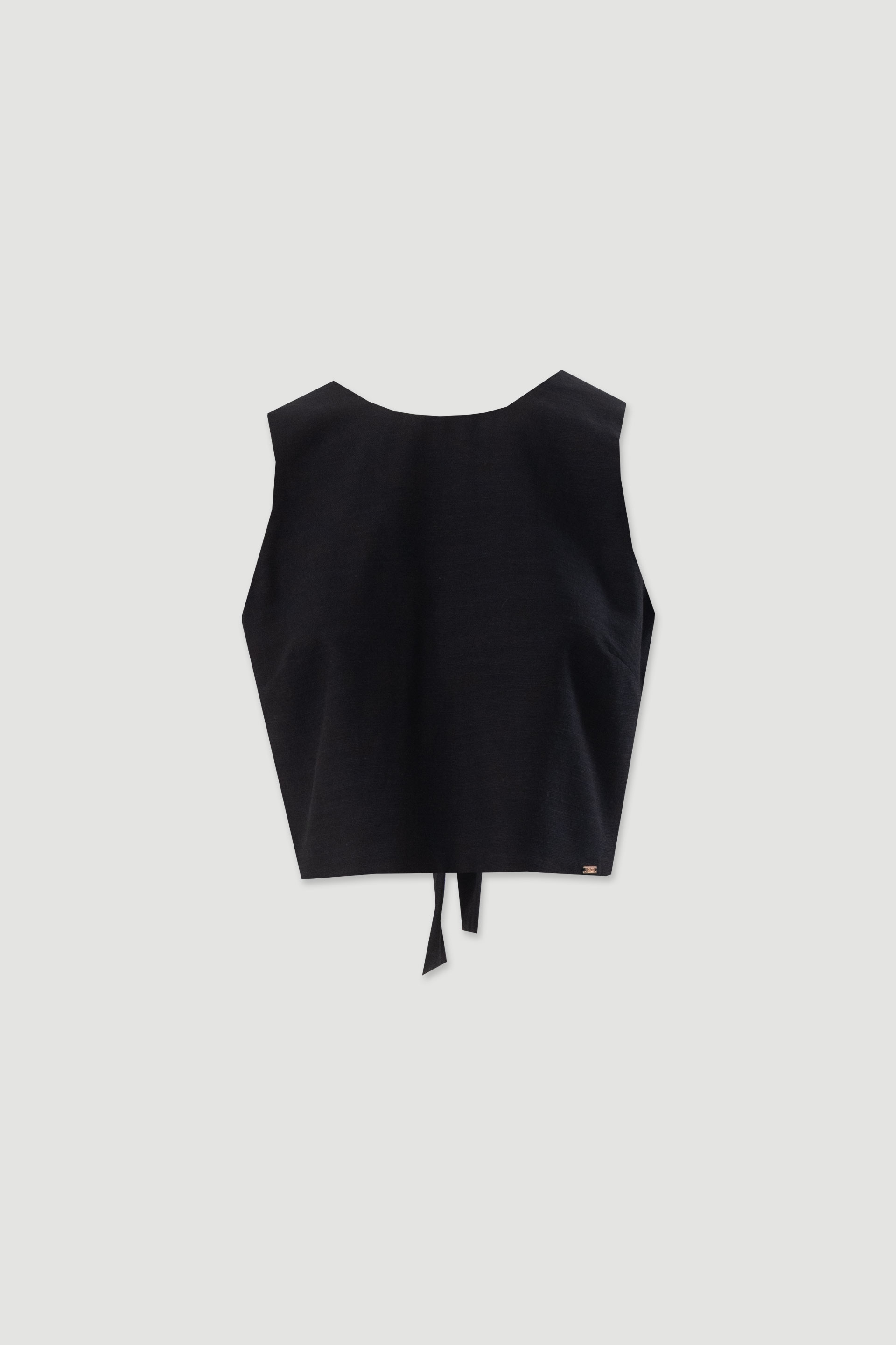 Cropped textured top with back bow