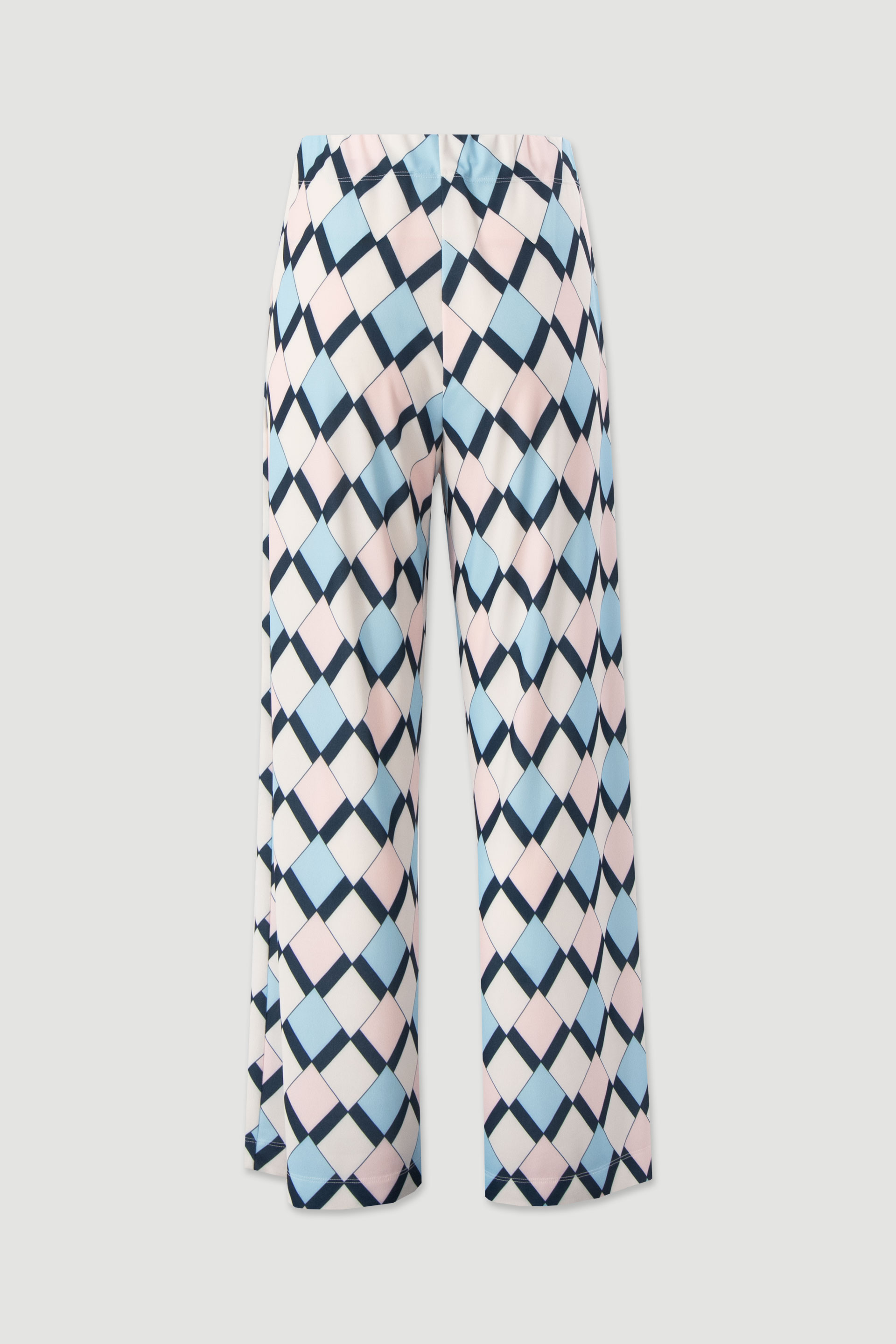 Geometric print wide-leg trousers