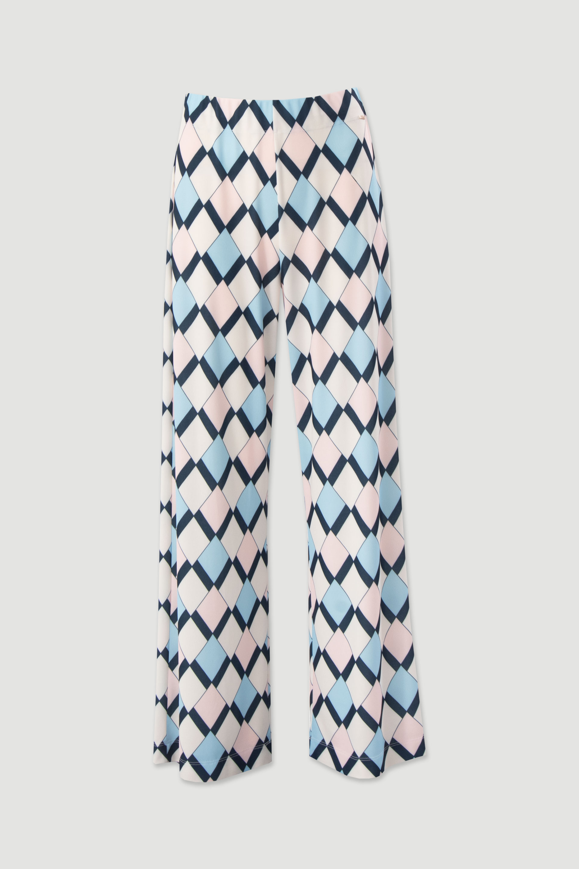 Geometric print wide-leg trousers