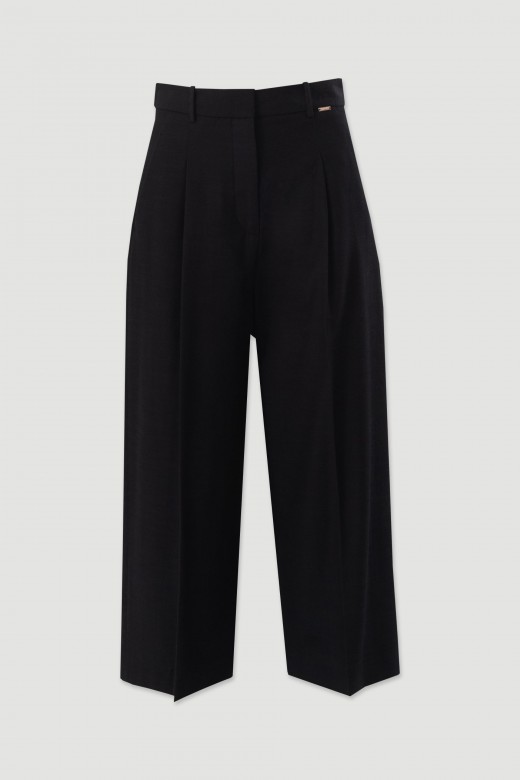 Calça culotte com textura Calça culotte com textura