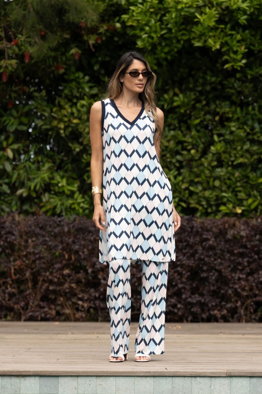 Geometric print wide-leg trousers Geometric print wide-leg trousers