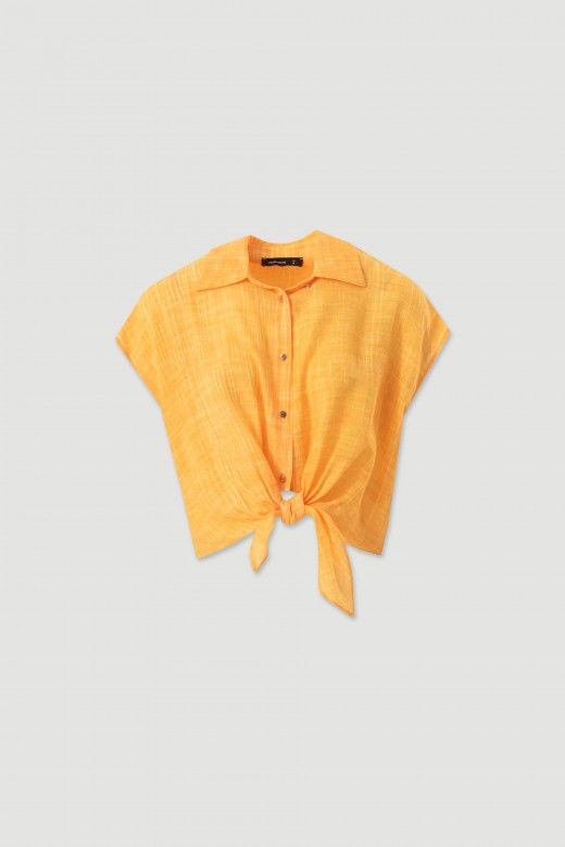 Cropped blouse with front tie Cropped blouse with front tie
