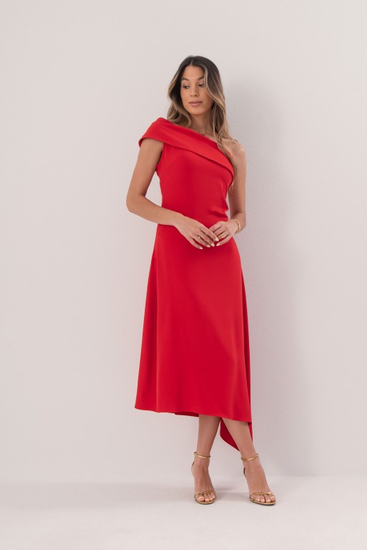 One-shoulder asymmetrical midi dress One-shoulder asymmetrical midi dress
