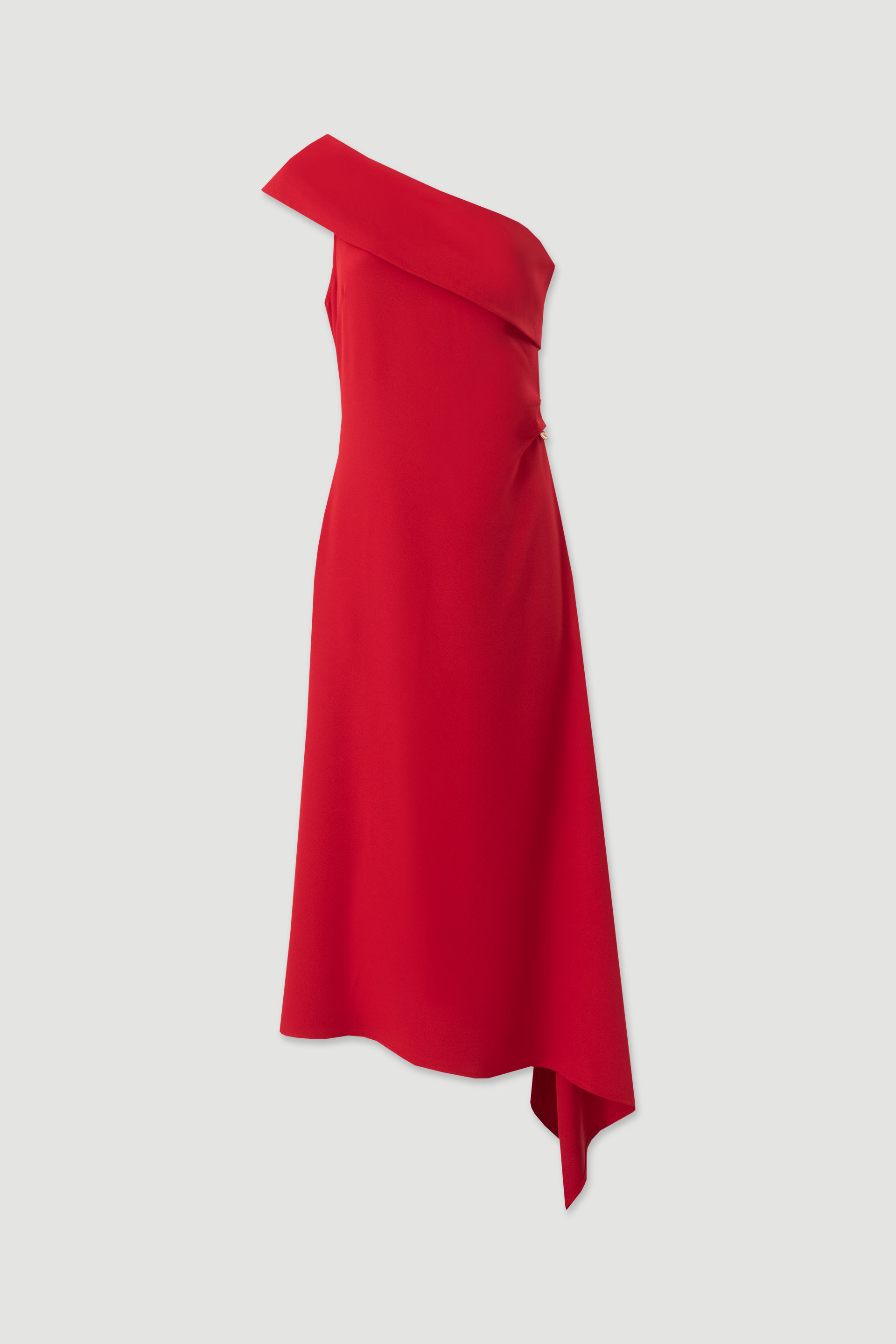 One-shoulder asymmetrical midi dress