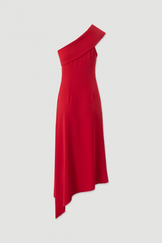 One-shoulder asymmetrical midi dress One-shoulder asymmetrical midi dress