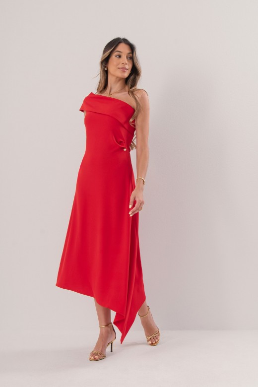 One-shoulder asymmetrical midi dress One-shoulder asymmetrical midi dress
