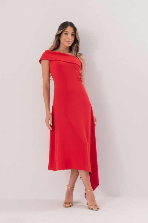 One-shoulder asymmetrical midi dress One-shoulder asymmetrical midi dress