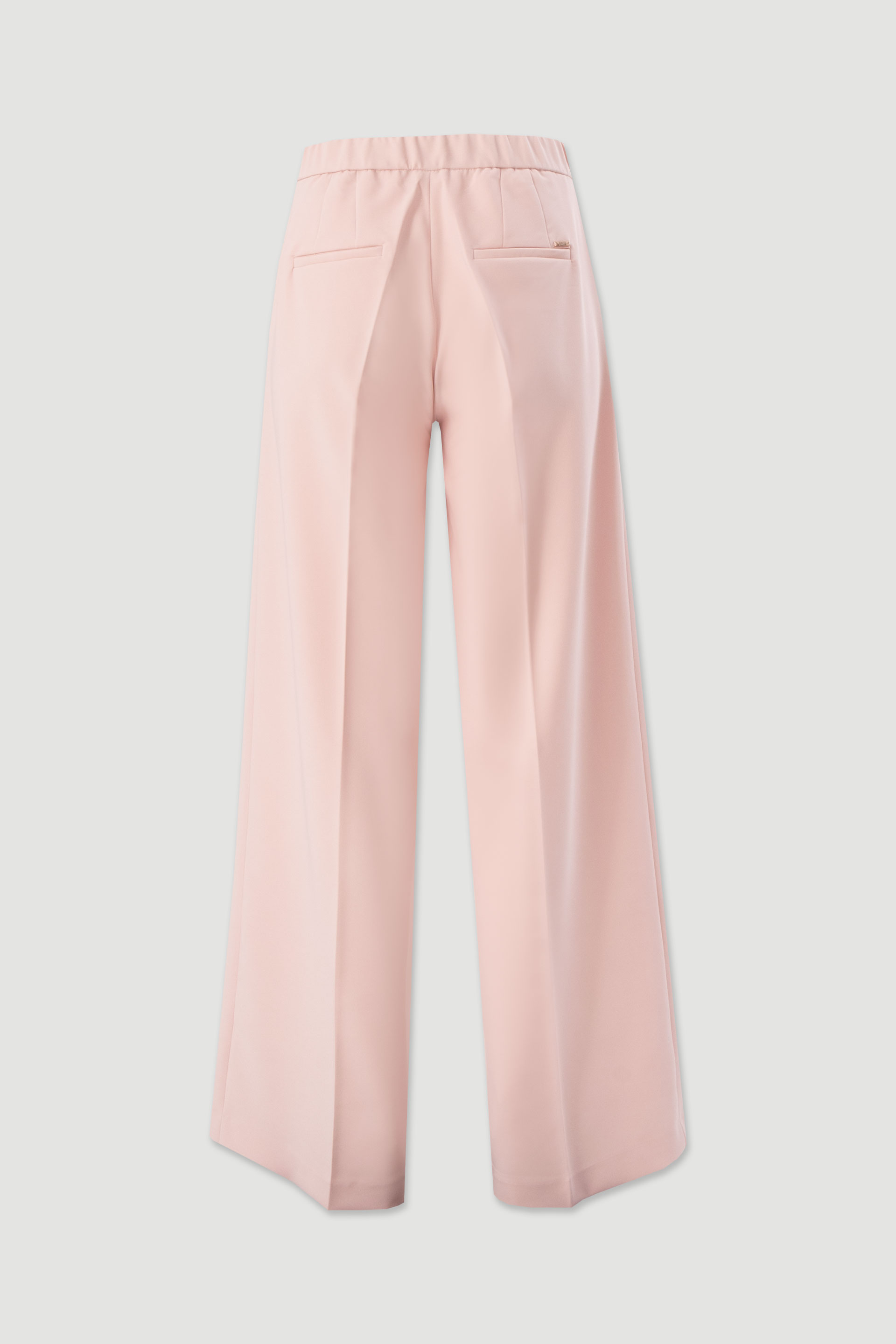 Calça clássica wide leg com cinto elástico