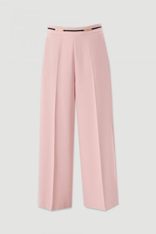 Fluid culotte trousers with metallic detail Fluid culotte trousers with metallic detail