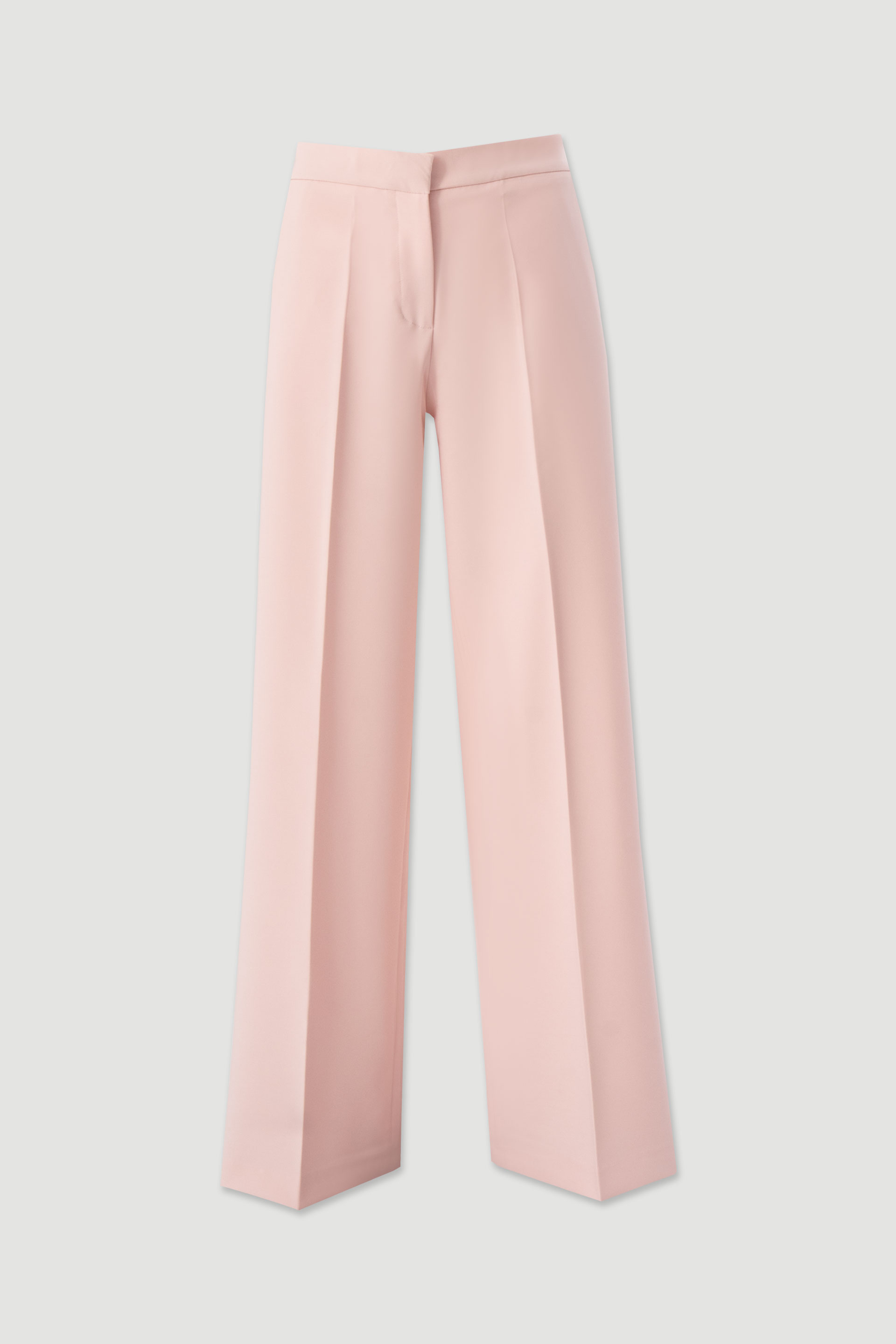 Calça clássica wide leg com cinto elástico