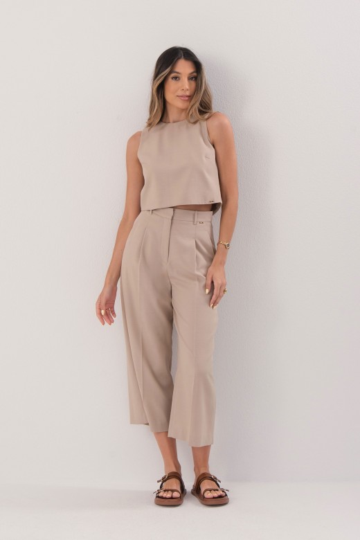 Textured culotte trousers Textured culotte trousers