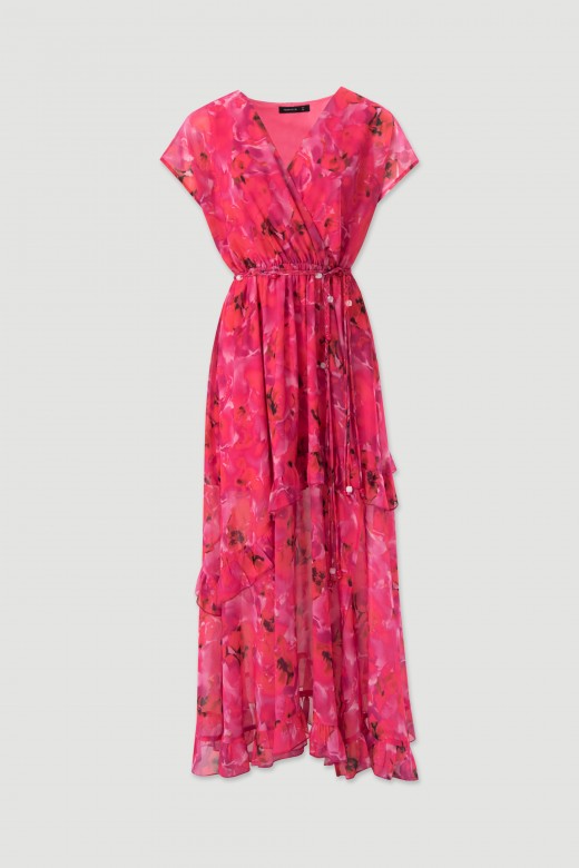 Printed maxi dress with ruffle hem Printed maxi dress with ruffle hem